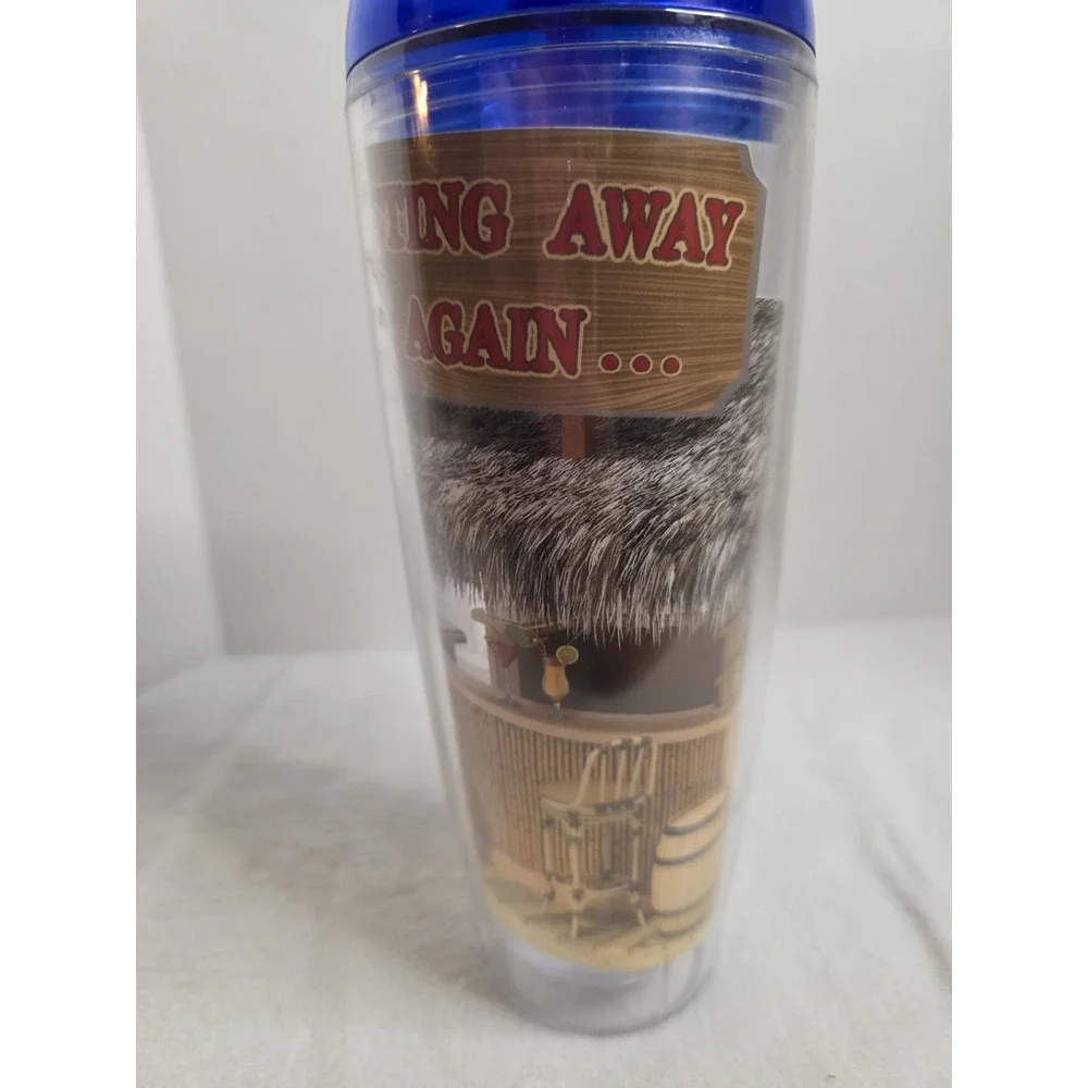 Margaritaville Wasting Away‎ Again Beach Bar Insulated Travel Tumbler 24oz Blue